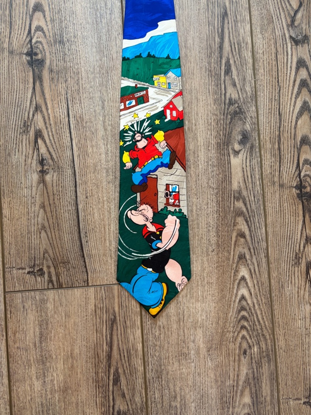 Vintage Popeye Cartoon Tie Ralph Marlin Novelty